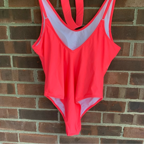 Pink One Piece Swimsuit With Belt Size Large NWOT - Picture 6 of 7